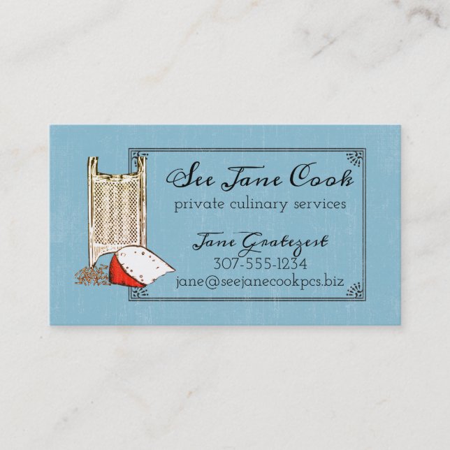 Tarjeta de visita culinaria de abastecimiento del (Anverso)