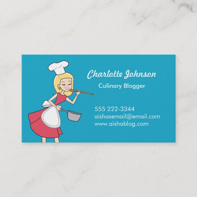 Tarjeta de visita culinaria del crítico de la (Anverso)