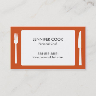 Tarjeta de visita culinaria Placemat Chef