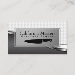 Tarjeta De Visita Culinario   Chef ejecutivo Knife   Onda metálica