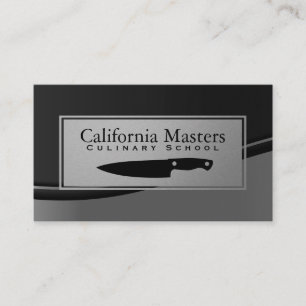 Tarjeta De Visita Culinario   Chef Knife   Onda metálica