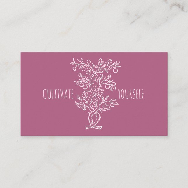 Tarjeta De Visita Cultivate a ti mismo con el Rosa Madder (Anverso)