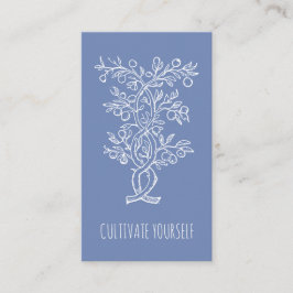 Tarjeta De Visita Cultívate Rama Entrelazada Ahumada Azul