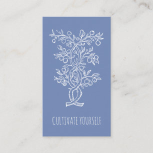 Tarjeta De Visita Cultívate Rama Entrelazada Ahumada Azul