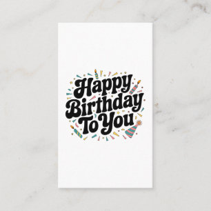 Tarjeta De Visita Cumpleaños Confeti Retro