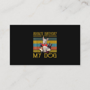 Tarjeta De Visita Cumpleaños De Agosto Con Mi Perro Bull Terrier 202