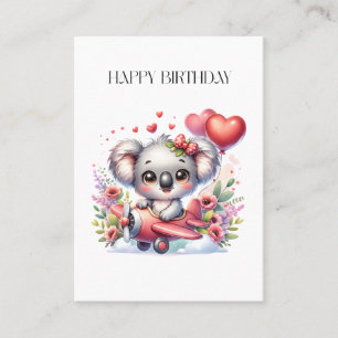 Tarjeta De Visita Cumpleaños de Koala Volador
