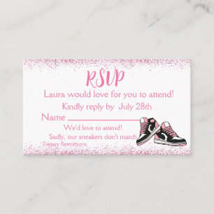 Tarjeta De Visita Cumpleaños de verano, Purpurina Sweet 16 RSVP,