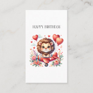 Tarjeta De Visita Cumpleaños del León Volador