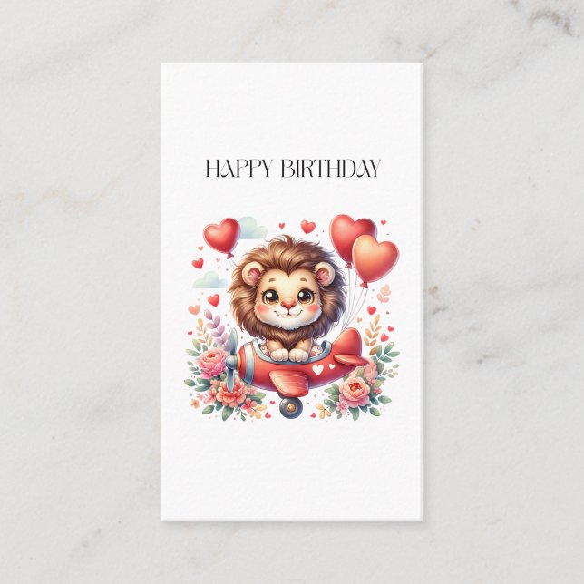 Tarjeta De Visita Cumpleaños del León Volador (Anverso)