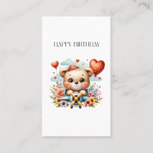 Tarjeta De Visita Cumpleaños del piloto de osito de peluche