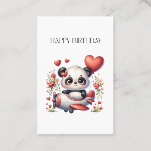 Tarjeta De Visita Cumpleaños del piloto panda