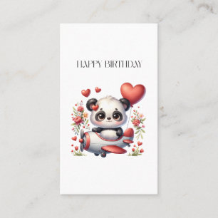 Tarjeta De Visita Cumpleaños del piloto panda