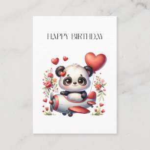 Tarjeta De Visita Cumpleaños del piloto panda