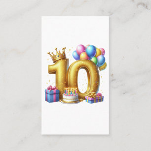 Tarjeta De Visita Cumpleaños dorado 10