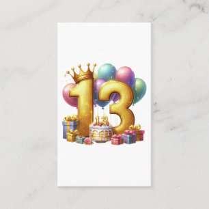 Tarjeta De Visita Cumpleaños dorado 13