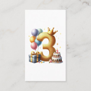 Tarjeta De Visita Cumpleaños dorado 3