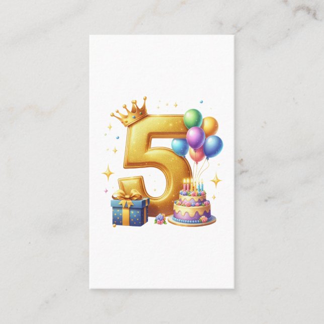 Tarjeta De Visita Cumpleaños dorado 5 (Anverso)