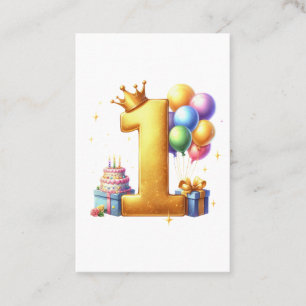 Tarjeta De Visita Cumpleaños dorado primero