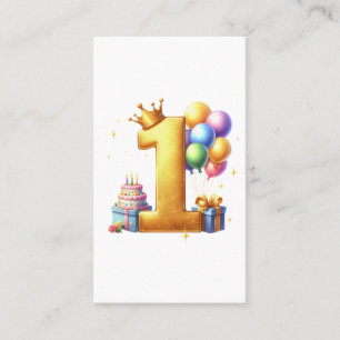 Tarjeta De Visita Cumpleaños dorado primero