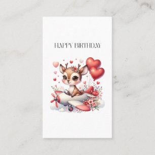 Tarjeta De Visita Cumpleaños piloto ciervo