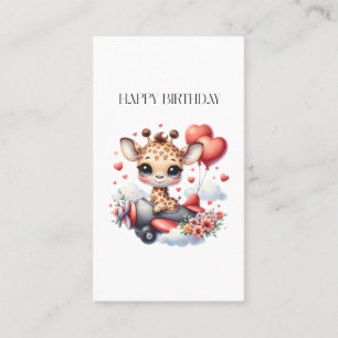 Tarjeta De Visita Cumpleaños piloto jirafa