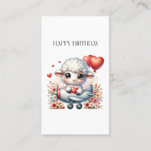 Tarjeta De Visita Cumpleaños Piloto Oveja