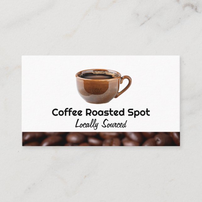 Tarjeta De Visita Cup of Fresh Brewed Coffee | Beans (Anverso)