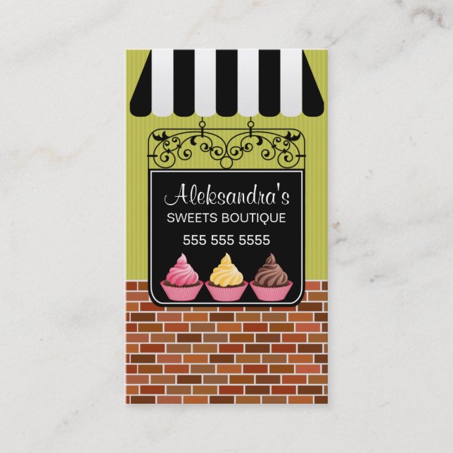 Tarjeta De Visita Cupakes Bakery Boutique Business Cards (Anverso)