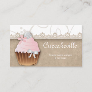 Tarjeta De Visita Cupakes Business Card Vintage Lace
