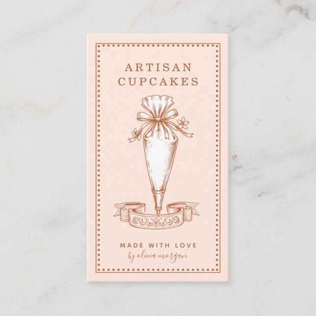 Tarjeta De Visita Cupcake Baker Bakery Pastry Chef (Anverso)