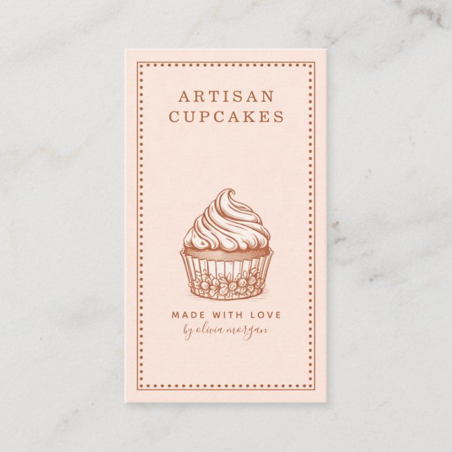 Tarjeta De Visita Cupcake Baker Bakery Pastry Chef (Anverso)