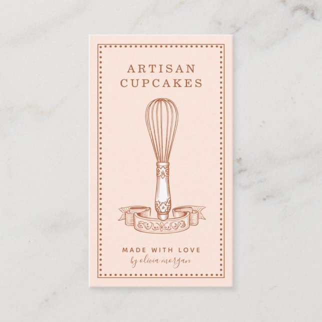 Tarjeta De Visita Cupcake Baker Bakery Pastry Chef (Anverso)