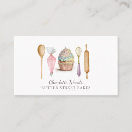 Tarjeta De Visita Cupcake Baker Pastry Chef Baker's Utensils