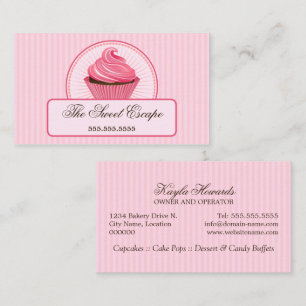 Tarjeta De Visita Cupcake Rosa