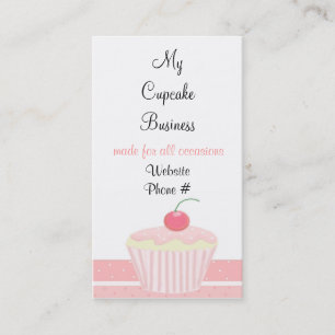 Tarjeta De Visita Cupcake Rosa Glaseado