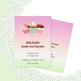 Tarjeta De Visita Cupcakes and Cookies Baking Business Card