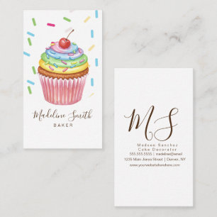 Tarjeta De Visita Cupcakes Arcoíris de la Panadería Sprinkles