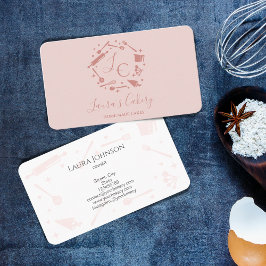 Tarjeta De Visita Cupcakes Baking Tools Utensils Whisk Monograma