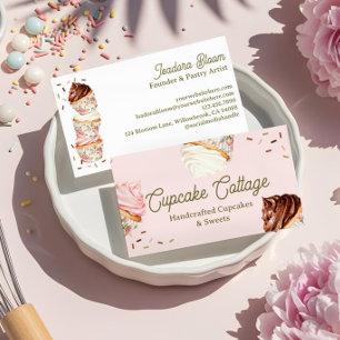 Tarjeta De Visita Cupcakes & Cakes Sweet Treats Elegante Floral