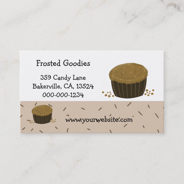 Tarjeta De Visita Cupcakes de Chocolate (Anverso)
