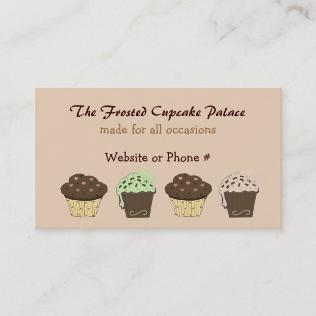 Tarjeta De Visita Cupcakes de Mocha y Chocolate (Anverso)