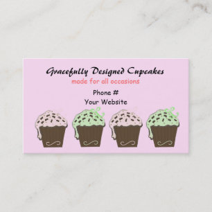 Tarjeta De Visita Cupcakes de Mocha y Menta