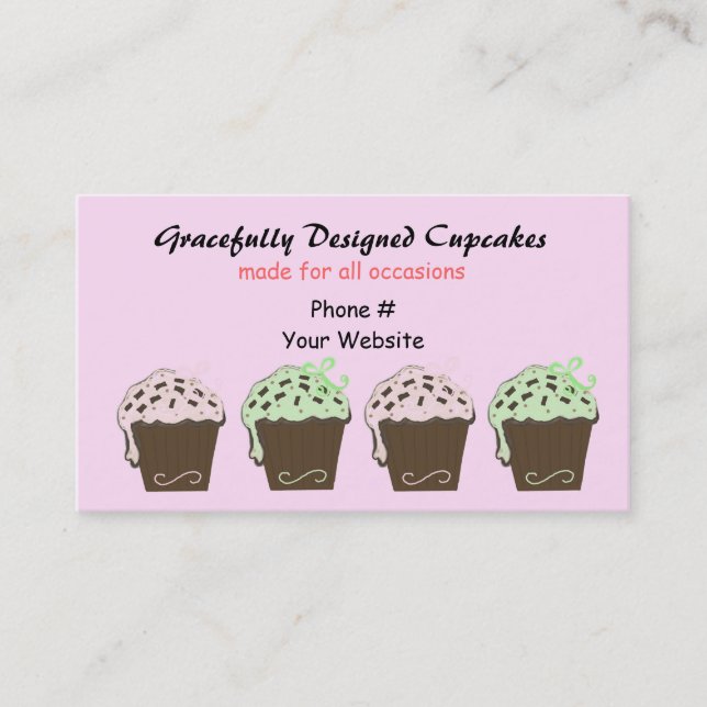 Tarjeta De Visita Cupcakes de Mocha y Menta (Anverso)