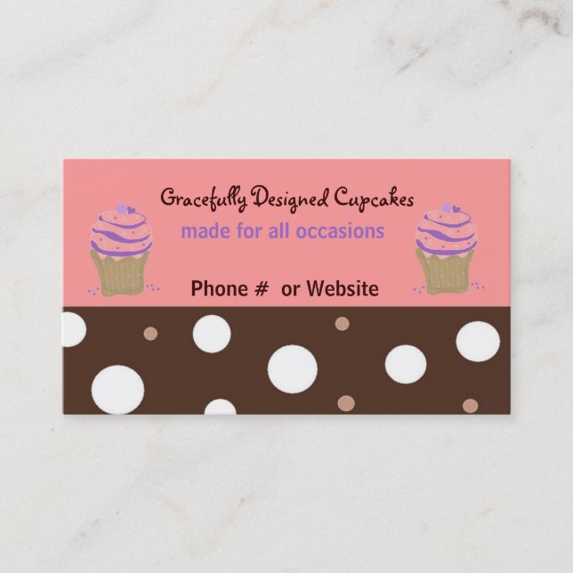 Tarjeta De Visita Cupcakes Decadentes (Anverso)