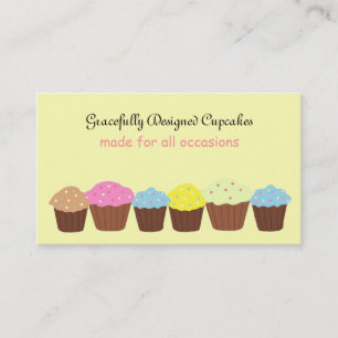 Tarjeta De Visita Cupcakes Diseñados con Gracia