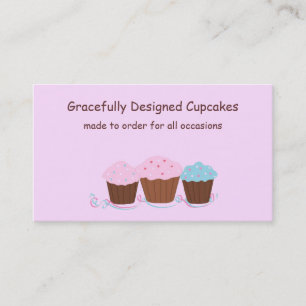 Tarjeta De Visita Cupcakes Diseñados con Gracia