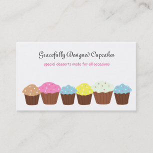 Tarjeta De Visita Cupcakes Diseñados con Gracia