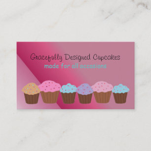 Tarjeta De Visita Cupcakes Diseñados con Gracia