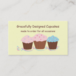 Tarjeta De Visita Cupcakes Diseñados con Gracia